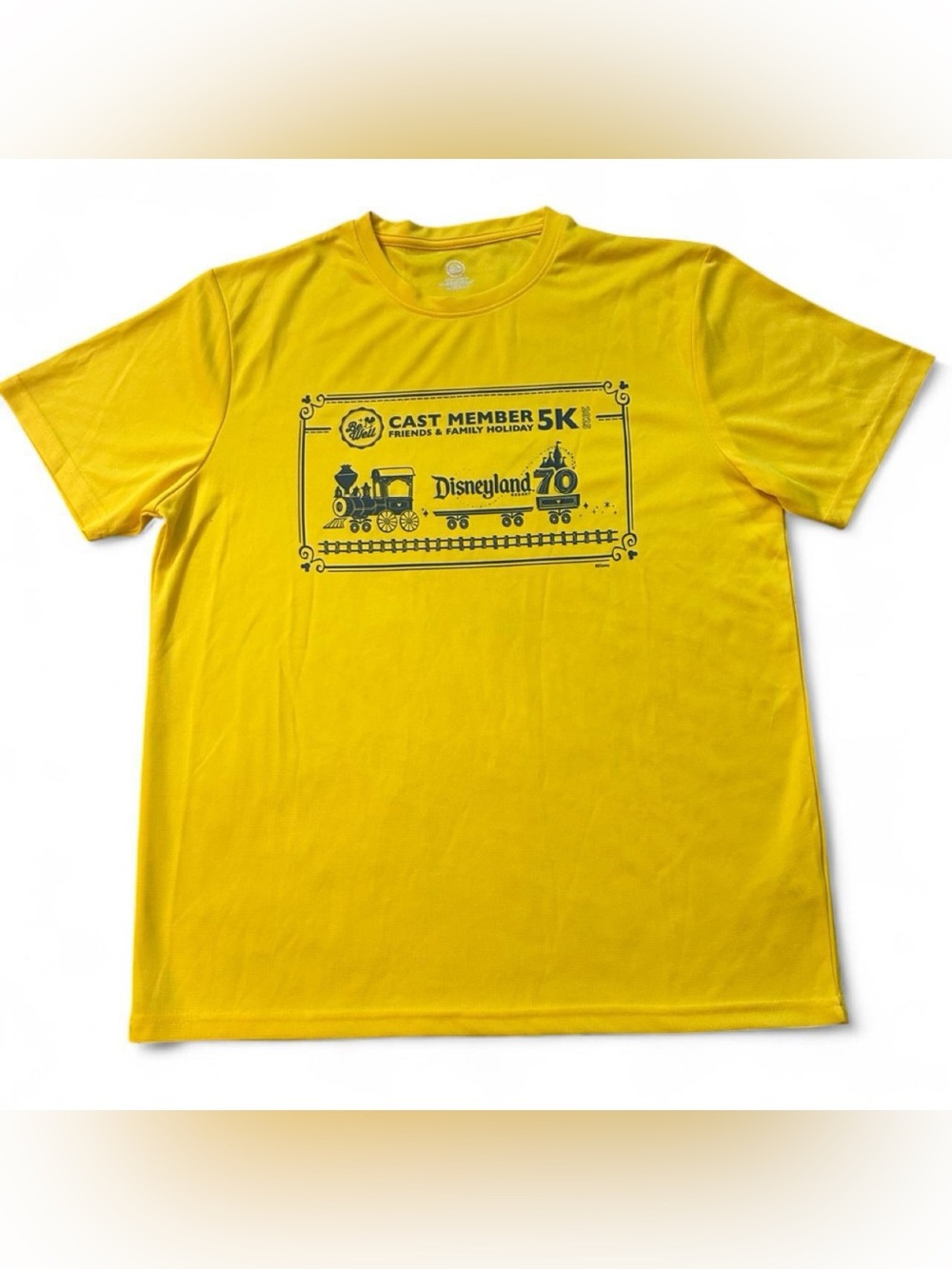 Rare Disneyland 70th Anniversary Cast Member 5K Yellow Tee
